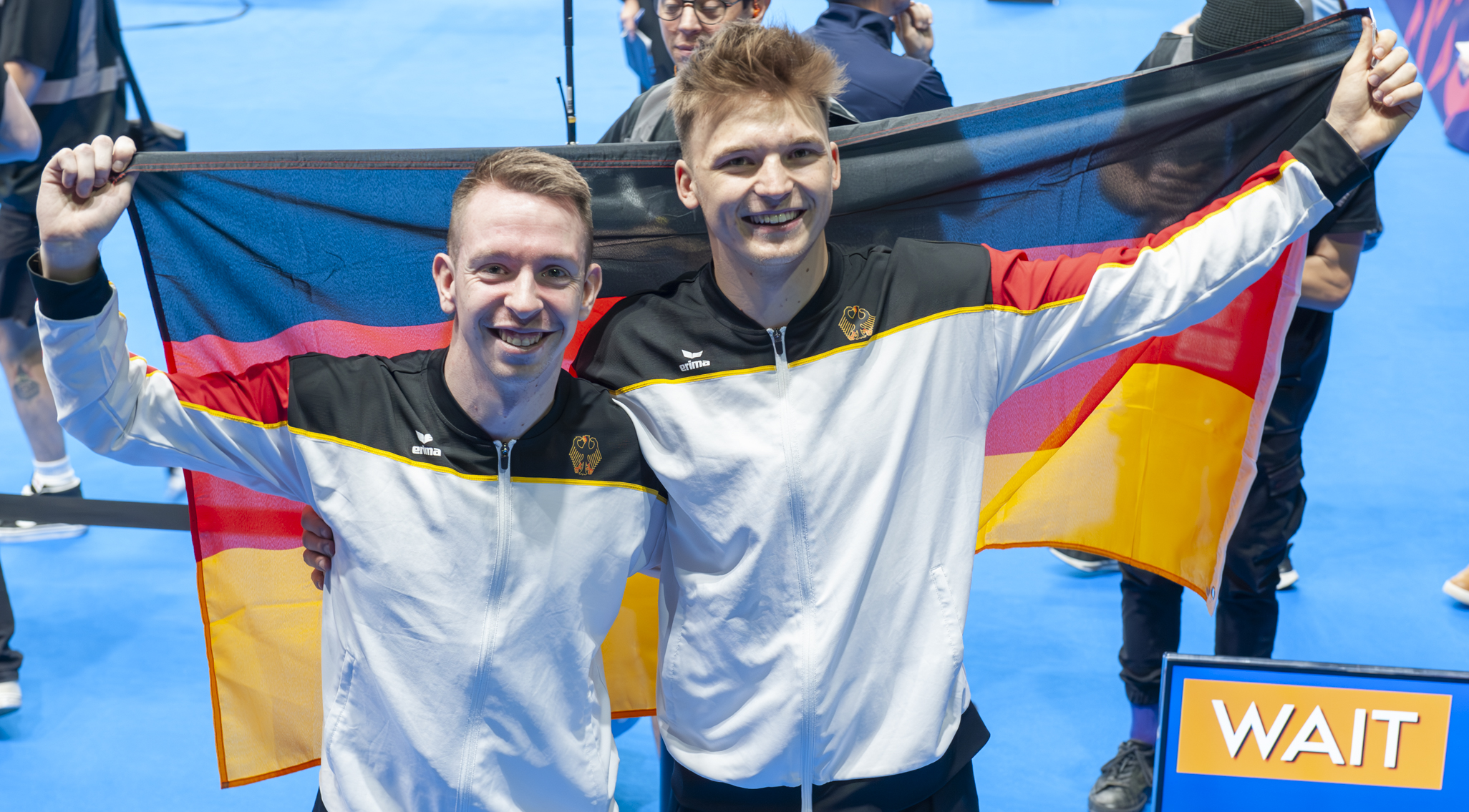 Fabian Vogel und Caio Lauxtermann nach ihrem Triumph bei der Weltmeisterschaft in Birmingham (GBR) | Bildquelle: Thomas Rösler